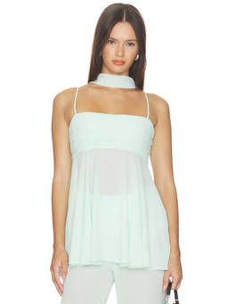 SER.O.YA - Tamara Women's Ruched Shoulder Strap Top Spearmint