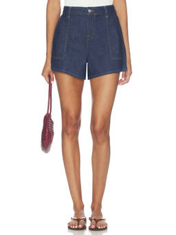 7 For All Mankind - Utility Women's Mid-Waist Denim Shorts Indigo