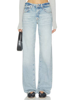 7 For All Mankind - Tess Women's Mid-Waist Stretch Straight Jeans Blue