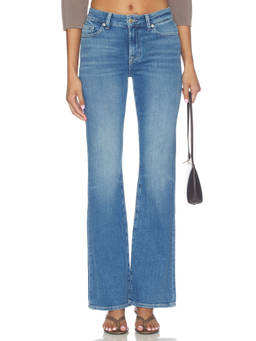 7 For All Mankind - Leggy Women's Mid-Waist Stretch Bootcut Jeans Blue