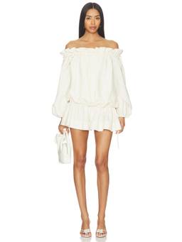 Shona Joy - Jasper Women's Off Shoulder Drawstring Mini Dress Off White