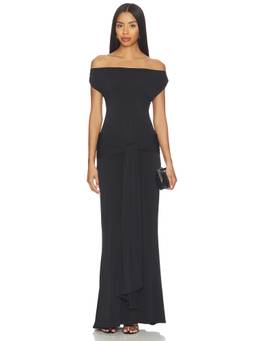 Show Me Your Mumu - Winona Women's Off-Shoulder Wrap Maxi Dress Black