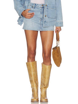 Show Me Your Mumu - Ojai Women's Denim Built-In Shorts Mini Skort Blue
