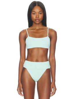 Show Me Your Mumu - Destin Women's Unpadded Crinkle Bikini Top Green