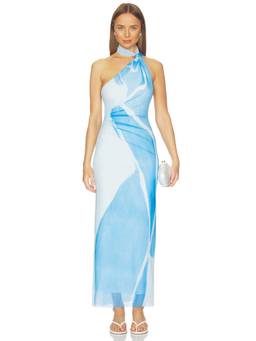 Significant Other - Avni Women's Printed Halter Neck Maxi Dress Blue