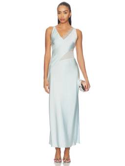 Significant Other - Ellis Women's Lace Trim Satin Maxi Dress Blue