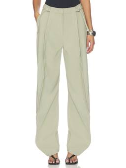 Significant Other - Miella Women's Mid-Waist Wide-Leg Palazzo Pants Green
