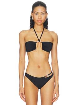 Significant Other - Elmear Women's Strapless Halter Tie-Up Bikini Top Black
