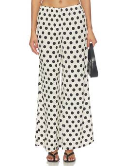 Simon Miller - Nella Crepe Women's Wide-Leg Palazzo Pants Macadamia & Black