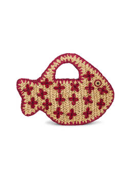 Simon Miller - Puka Raffia Clutch Natural & Burgundy