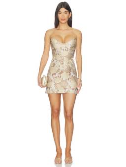 SAU LEE - Nico Brocade Women's Strapless Boned Bodycon Mini Dress Multi-Color