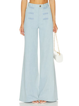 SAU LEE - Austin Women's High-Waist Stretch Flared Jeans Blue