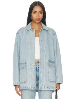 Still Here - Barn Women's Rigid Denim Jacket Blue