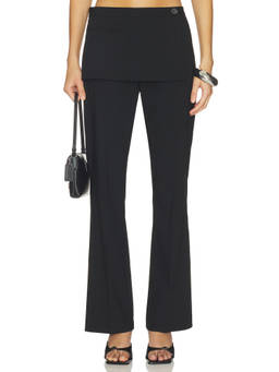 Sandy Liang - Mulberry Women's Wrap Button Detail Flared Trousers Black