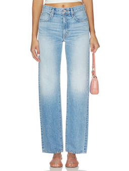 SLVRLAKE - Premium Women's High-Waist Straight-Leg Jeans Blue