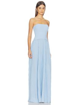 Solid & Striped - Soglio Women's Strapless Pleated Knit Maxi Dress Blue