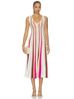 Solid & Striped - Velmira Women's Sleeveless Crochet Knit Midi Dress Multi-Color