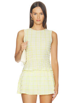 Solid & Striped - Brinley Women's Sleeveless Smocked Top Yellow