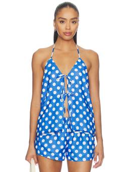 Solid & Striped - Colette Women's Reversible Halter Tie-Up Bikini Top Blue