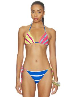 Solid & Striped - Iris Reversible Women's Unpadded Halter Tie Bikini Top Multi-Color