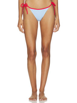 Solid & Striped - Iris Women's Side Tie Seersucker Bikini Bottom Marina Blue