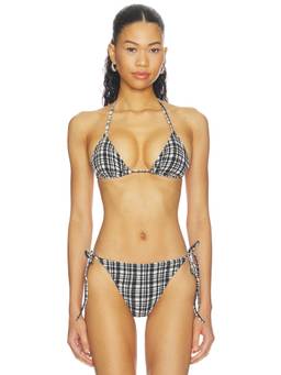 Solid & Striped - Iris Women's Unpadded Halter Tie-Up Bikini Top Black