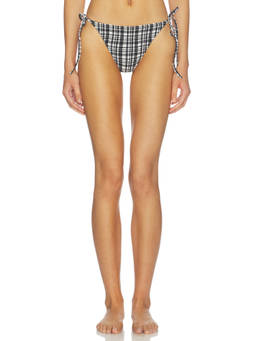 Solid & Striped - Iris Women's Seersucker Side Tie Bikini Bottom Black