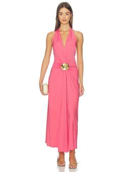 SILVIA TCHERASSI - Veracruz Women's Halter Tie-Up Open Back Maxi Dress Pink
