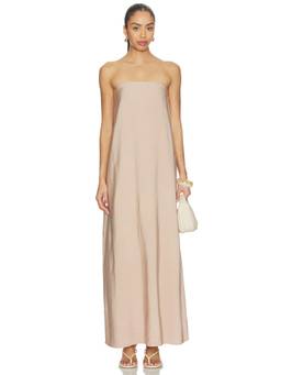 SABLYN - Arden Women's Strapless Elastic Neckline Maxi Dress Taupe