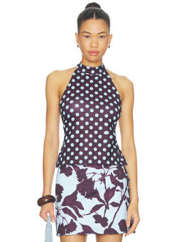 Susmies - Lottie Women's Reversible Halter Neck Top Multi-Color