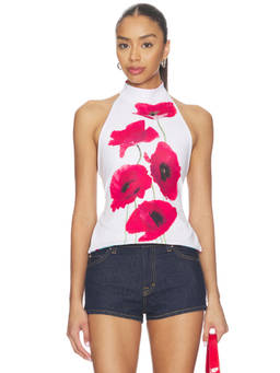 Susmies - Poppy Women's Reversible Halter Neck Sleeveless Top Multi-Color