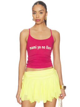 Susmies - Mami Women's Graphic Scoop Neck Tank Top Burgundy