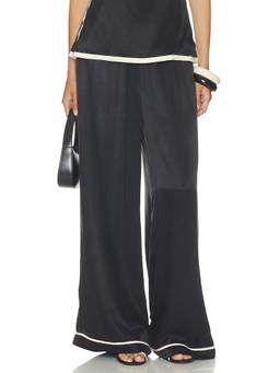 Sancia - Lottie Women's Satin Wide-Leg Palazzo Pants Black