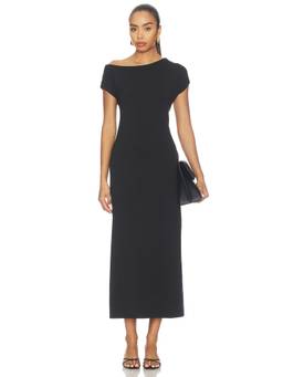 Sold Out NYC - Studio Women's Off-Shoulder Cap Sleeve Maxi Dress Black