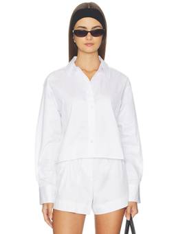 Sold Out NYC - Cropped Everything Women's Cotton Button-Down Shirt White
