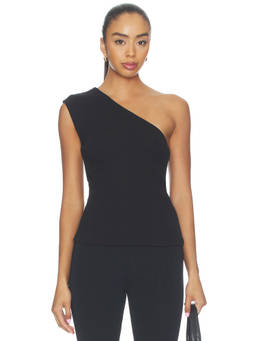 Sold Out NYC - One And Only Women's One Shoulder Rib Knit Tank Top Black