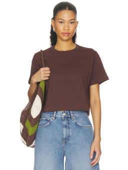 Sold Out NYC - Cropped Perfect Women's Organic Cotton Jersey Crop T-shirt Brown