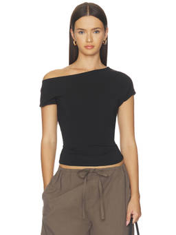 Sold Out NYC - Studio Women's Off Shoulder Fitted T-shirt Black