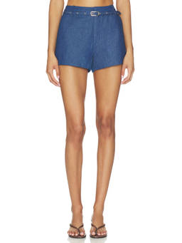 Sovere - Quinn Women's Belted Denim Shorts Blue