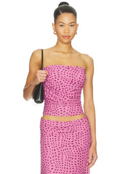 Sovere - Zuri Women's Ruched Strapless/Tube Crop Top Mauve