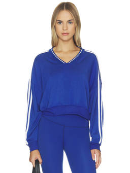 Splits59 - Ellie Fleece Women's Relaxed V-Neck Sweatshirt Blue