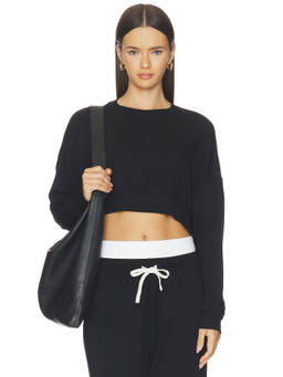 Splits59 - Noah Women's Lightweight Fleece Crop Sweatshirt Black