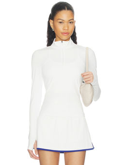Splits59 - Tess Rigor Women's Quarter Zip Thumbhole Jersey Top White
