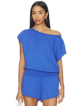 Spiritual Gangster - La Vida Women's Off-Shoulder Cap Sleeve Top Blue