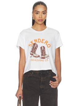 Sendero Provisions Co. - High Stepper Women's Graphic Print Boxy Crew Neck T-Shirt Off White