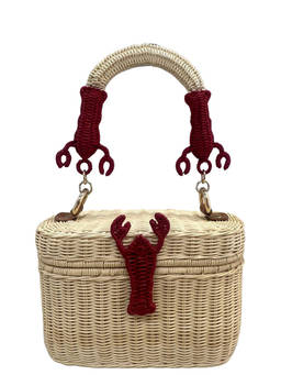 Serpui - Catia Lobster Woven Clutch Beige