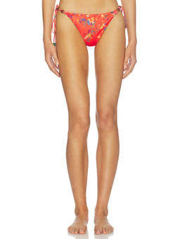 SIEDRES - Vicky Women's Side Tie Floral Print Bikini Bottom Multi-Color