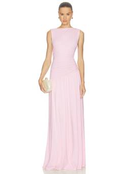 Rue Sophie - Vioness Women's Ruched Sleeveless Maxi Dress Pink