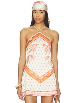 Shani Shemer - Satin Women's Halter Neck Swim Top Orange