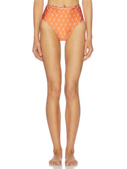 Shani Shemer - Thelma Women's High Waist Pull-On Bikini Bottom Orange